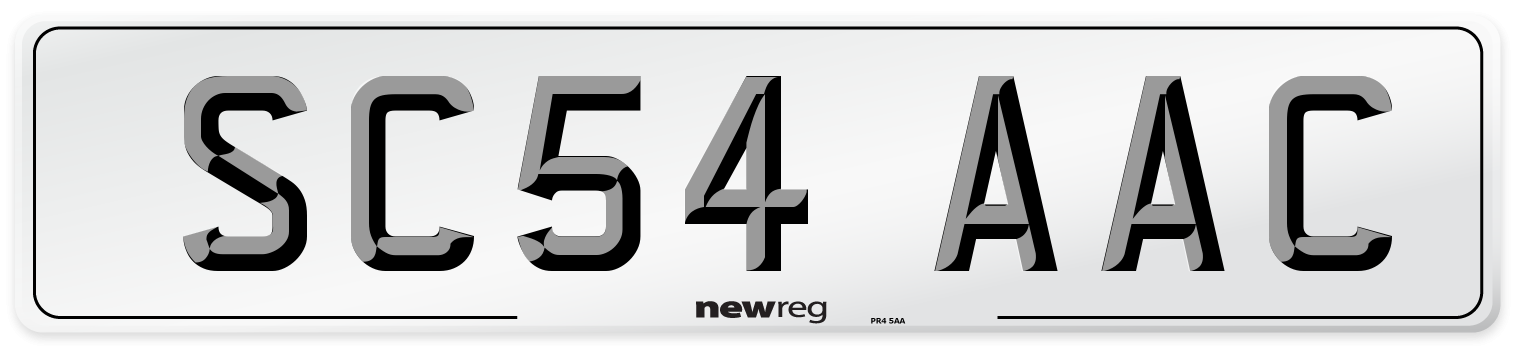 SC54 AAC Number Plate from New Reg